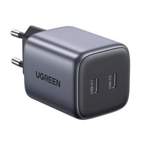 Ugreen CD294 GaN sieťová nabíjačka 2x USB-C QC PD 45W, čierna (90573)