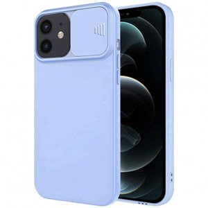 MG Privacy Lens silikónový kryt na iPhone 12, svetlomodrý