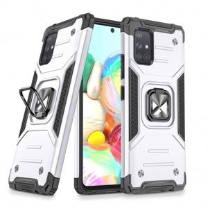 MG Ring Armor plastový kryt na Samsung Galaxy A71 5G, strieborný