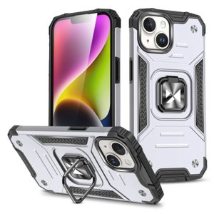 MG Ring Armor kryt na iPhone 15 Plus, strieborný