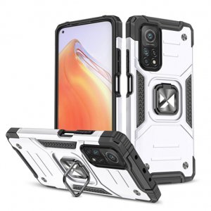 MG Ring Armor plastový kryt na Xiaomi Mi 10T Pro / Mi 10T, strieborný