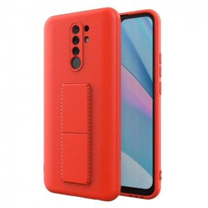 MG Kickstand silikónový kryt na Xiaomi Redmi 9, červený