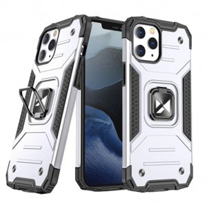 MG Ring Armor plastový kryt na iPhone 13 mini, strieborný