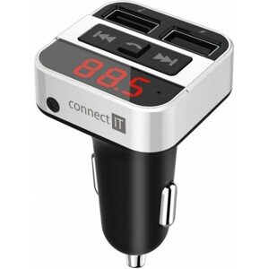 FM Transmitter Connect IT CCC-8800-SL, bluetooth, strieborný