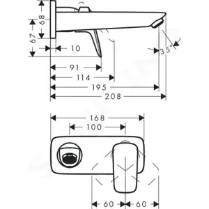 Hansgrohe Logis - Umývadlová batéria pod omietku, chróm - 71220000