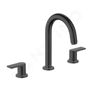 Hansgrohe Vernis Shape - Umývadlová batéria s výpustom, 3-otvorová inštalácia, matná čierna - 71563670