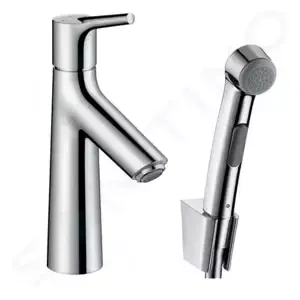 Hansgrohe Talis S - Umývadlová batéria s výpustom Push-Open a ručnou sprchou Bidette, chróm - 72290000