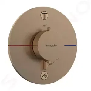 Hansgrohe ShowerSelect Comfort - Termostatická batéria pod omietku, na 2 spotrebiče, kefovaný bronz - 15554140