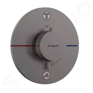 Hansgrohe ShowerSelect Comfort - Termostatická batéria pod omietku, na 2 spotrebiče, kefovaný čierny - 15554340