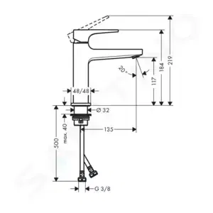 Hansgrohe Metropol - Páková umývadlová batéria 110 CoolStart s odtokovou súpravou Push-Open, chróm - 32508000