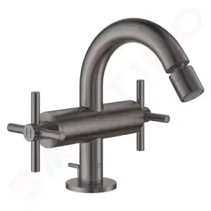 Grohe Atrio - Bidetová batéria s výpustom, veľkosť M, kefovaný Hard Graphite - 24027AL3