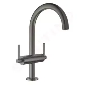 Grohe Atrio - Umývadlová batéria s výpustom a otočným výtokom, veľkosť L, kefovaný Hard Graphite - 21022AL3