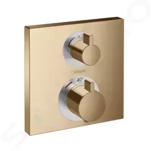 Hansgrohe Ecostat Square - Termostatická batéria pod omietku na 2 spotrebiče, kefovaný bronz - 15714140