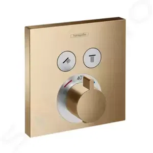 Hansgrohe Shower Select - Termostatická batéria pod omietku na 2 spotrebiče, kefovaný bronz - 15763140