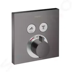 Hansgrohe Shower Select - Termostatická batéria pod omietku na 2 spotrebiče, kefovaný čierny chróm - 15763340