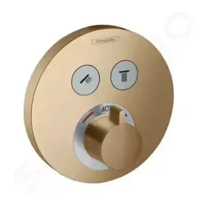 Hansgrohe Shower Select - Termostatická batéria pod omietku na 2 spotrebiče, kefovaný bronz - 15743140