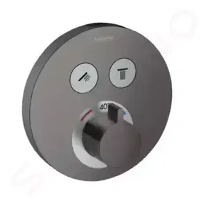 Hansgrohe Shower Select - Termostatická batéria pod omietku na 2 spotrebiče, kefovaný čierny chróm - 15743340