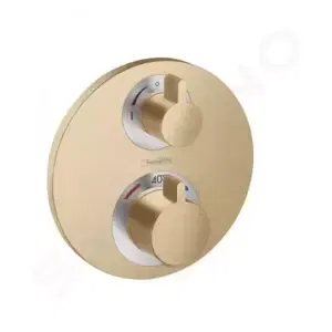 Hansgrohe Ecostat S - Termostatická batéria pod omietku na 2 spotrebiče, kefovaný bronz - 15758140