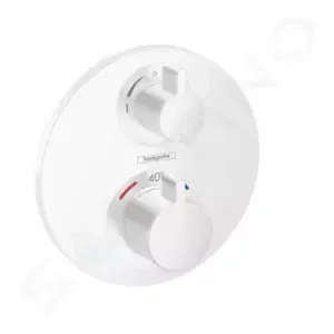 Hansgrohe Ecostat S - Termostatická batéria pod omietku na 2 spotrebiče, matná biela - 15758700