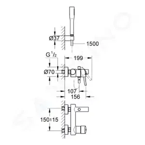 Grohe Concetto - Vaňová batéria s príslušenstvom, chróm - 32212001