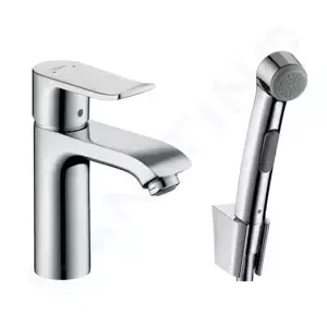 Hansgrohe Metris New - Umývadlová batéria s ručnou sprchou Bidette, s výpusťou, chróm - 31285000